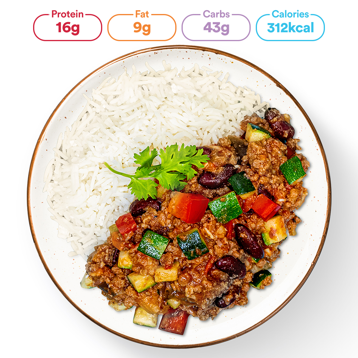 Beef Chilli Con Carne and Basmati Rice